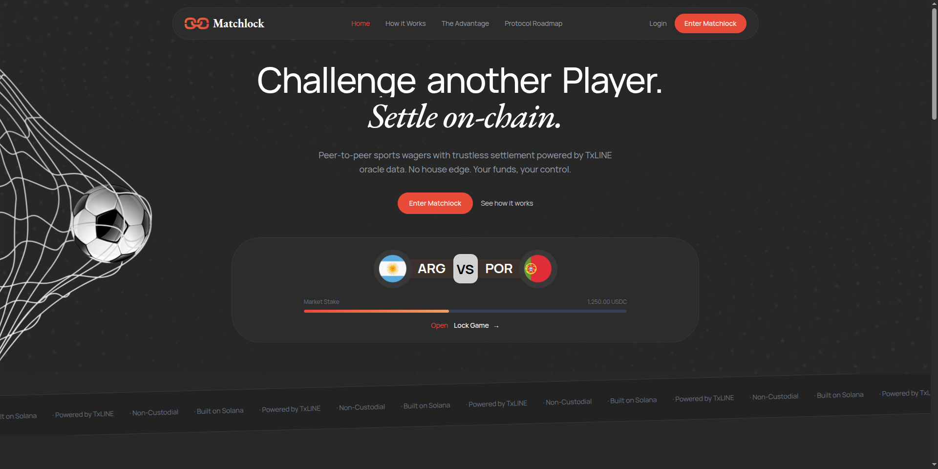 Matchlock peer-to-peer sports wagering on Solana